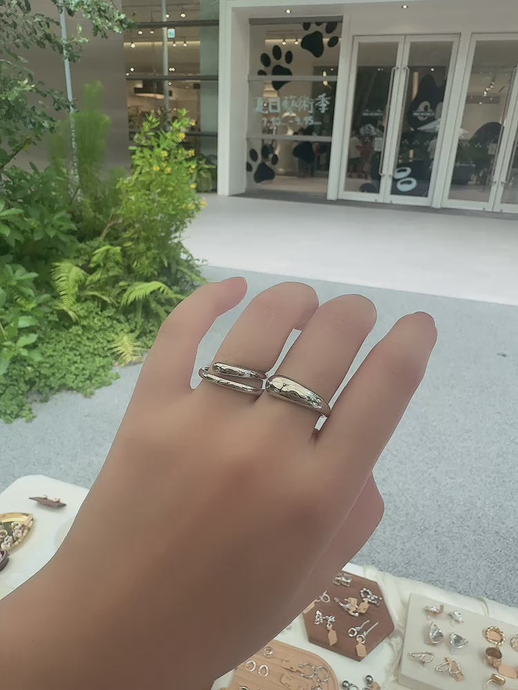 流線體造型戒(大小可微調)