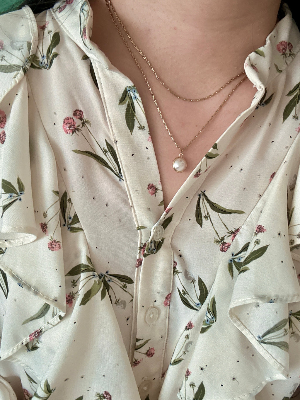 雙層經典單珍珠項鏈