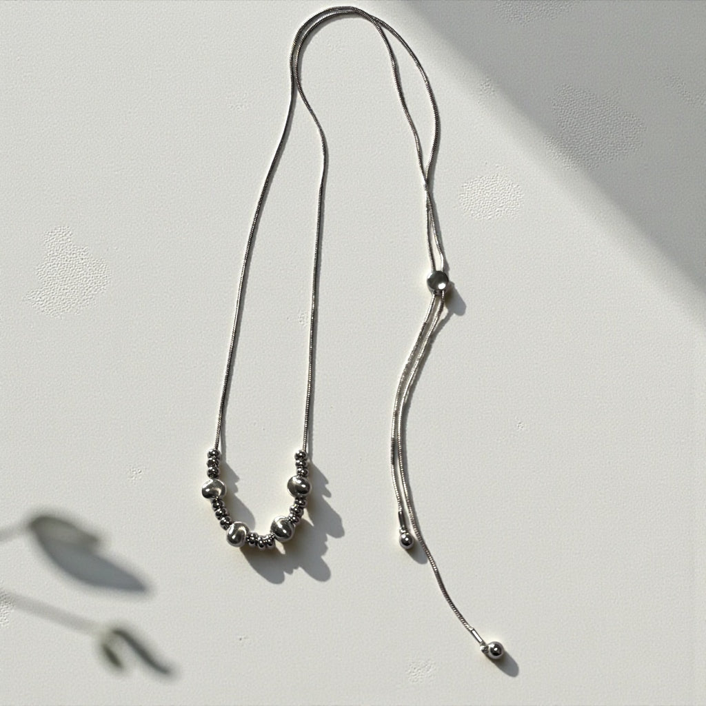 拉絲金屬球項鍊