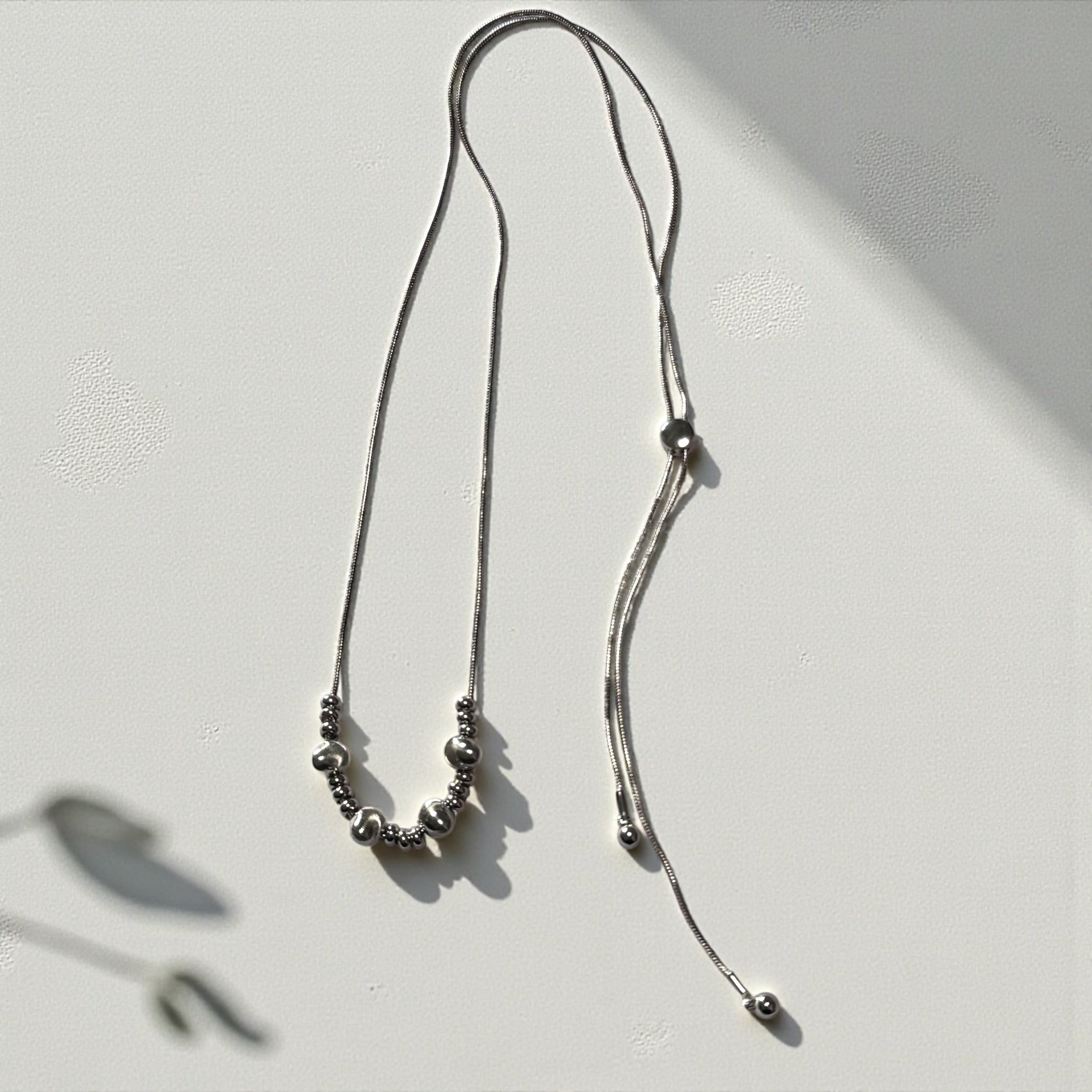 拉絲金屬球項鍊