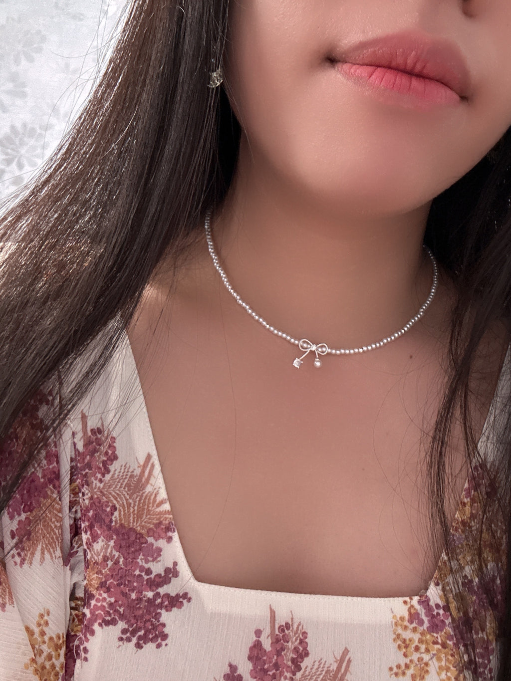 「Bow to Love」銀色蝴蝶結項鍊