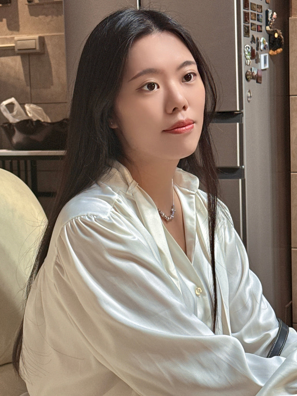 拉絲金屬球項鍊