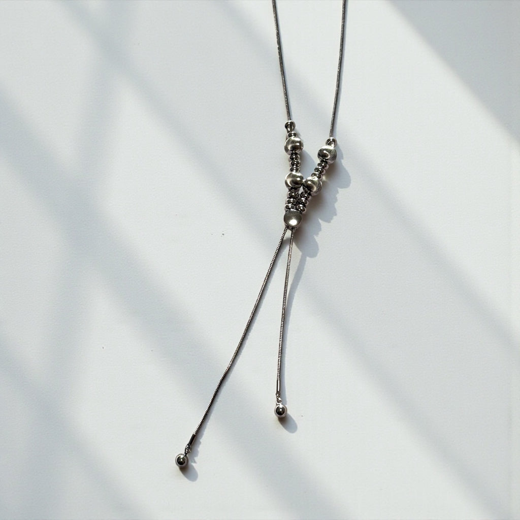 拉絲金屬球項鍊