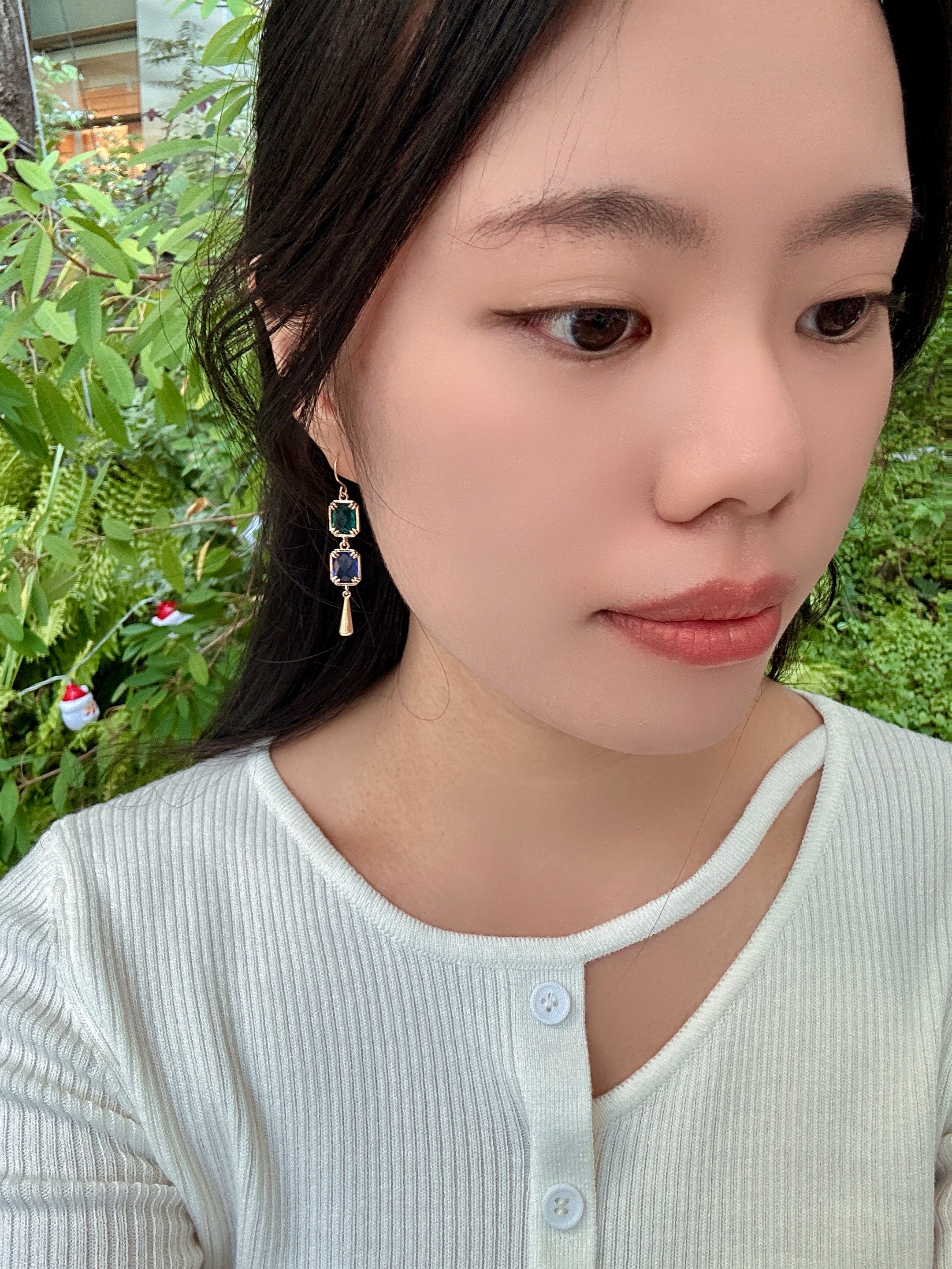 夢境碧藍水滴耳環