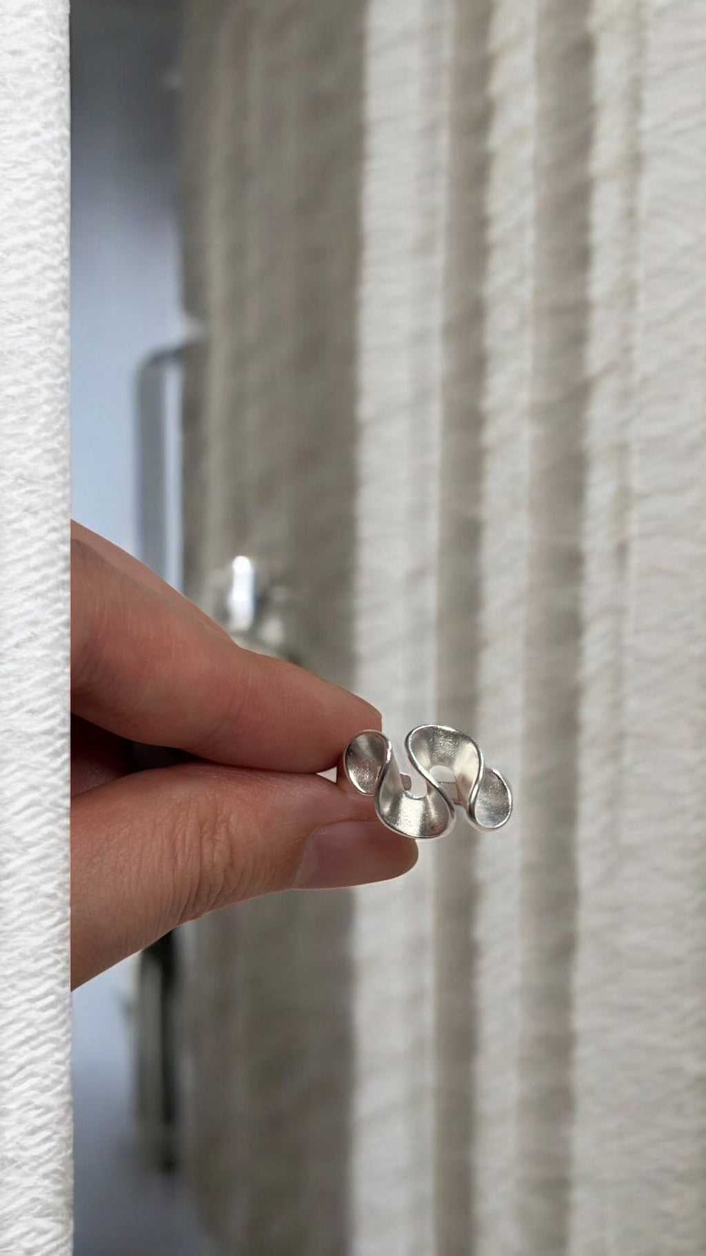 奶油花啞光戒指