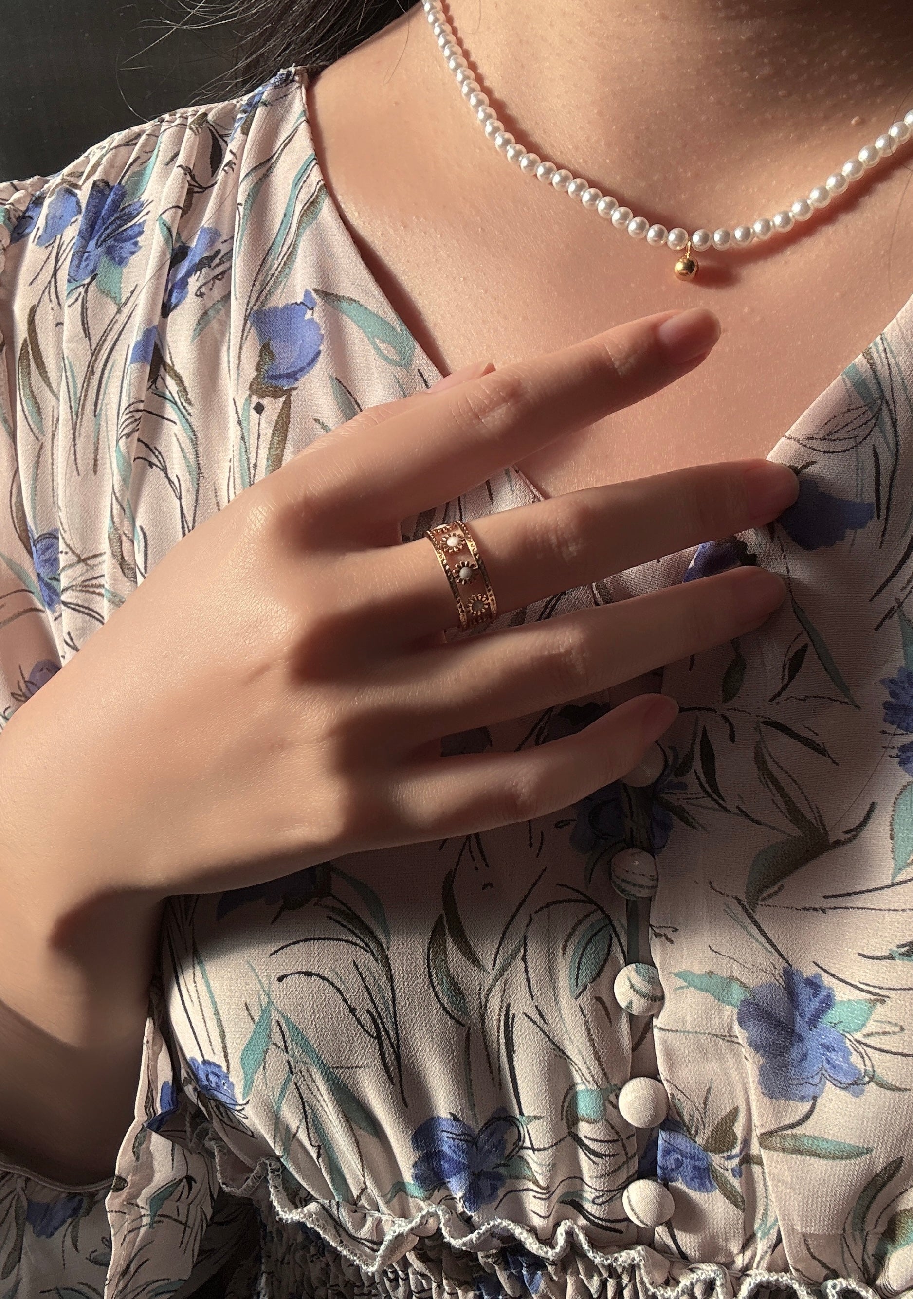 娜菲爾花環戒指（開口戒）