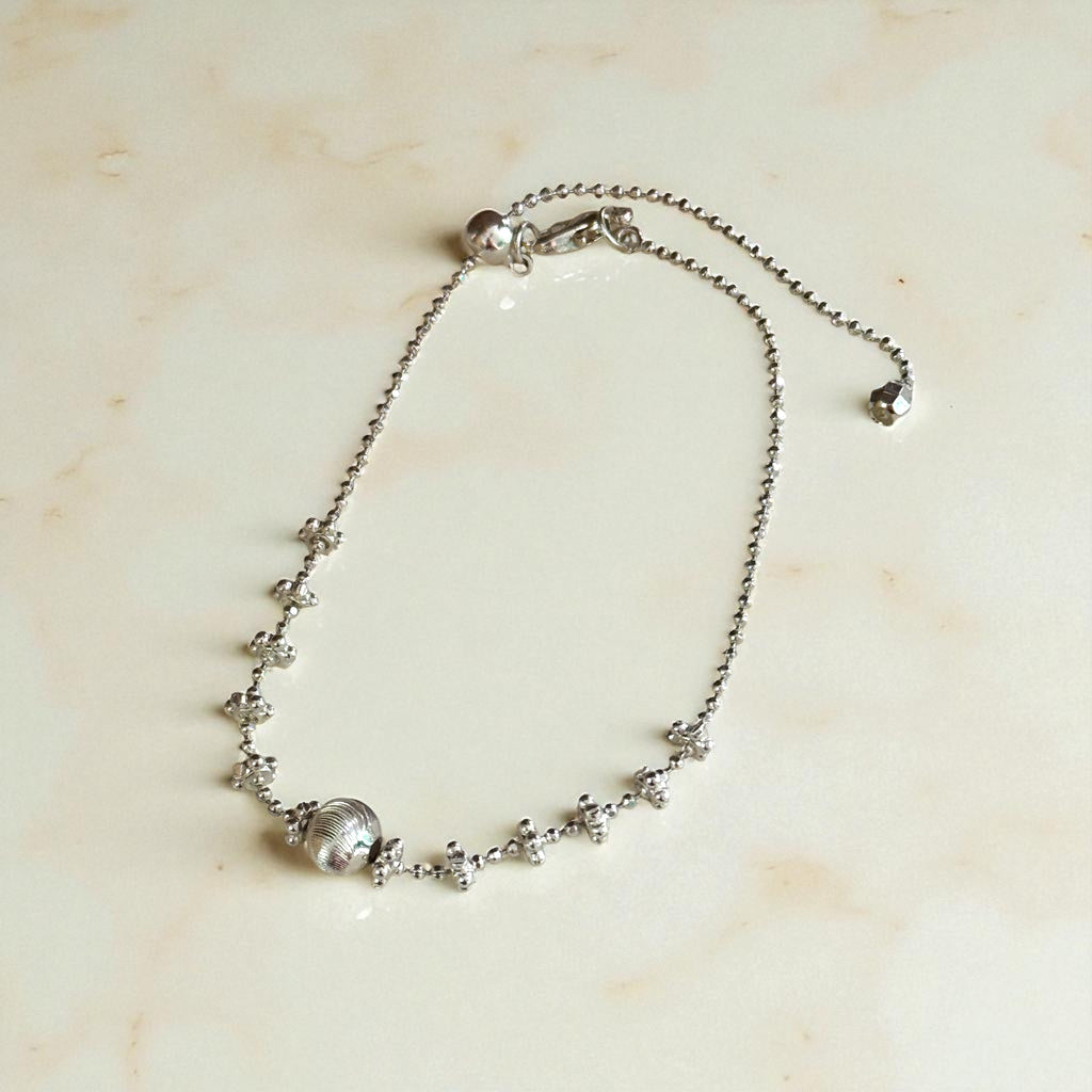 拉絲銀珠手鏈（可自行調手圍）