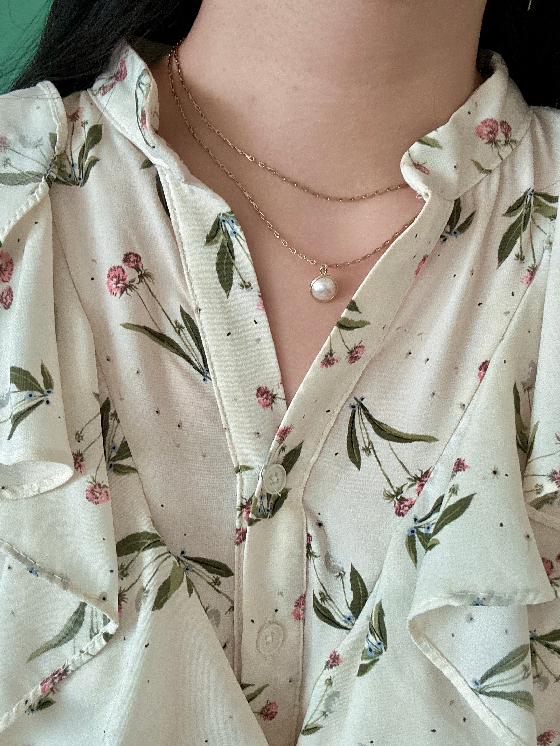 雙層經典單珍珠項鏈