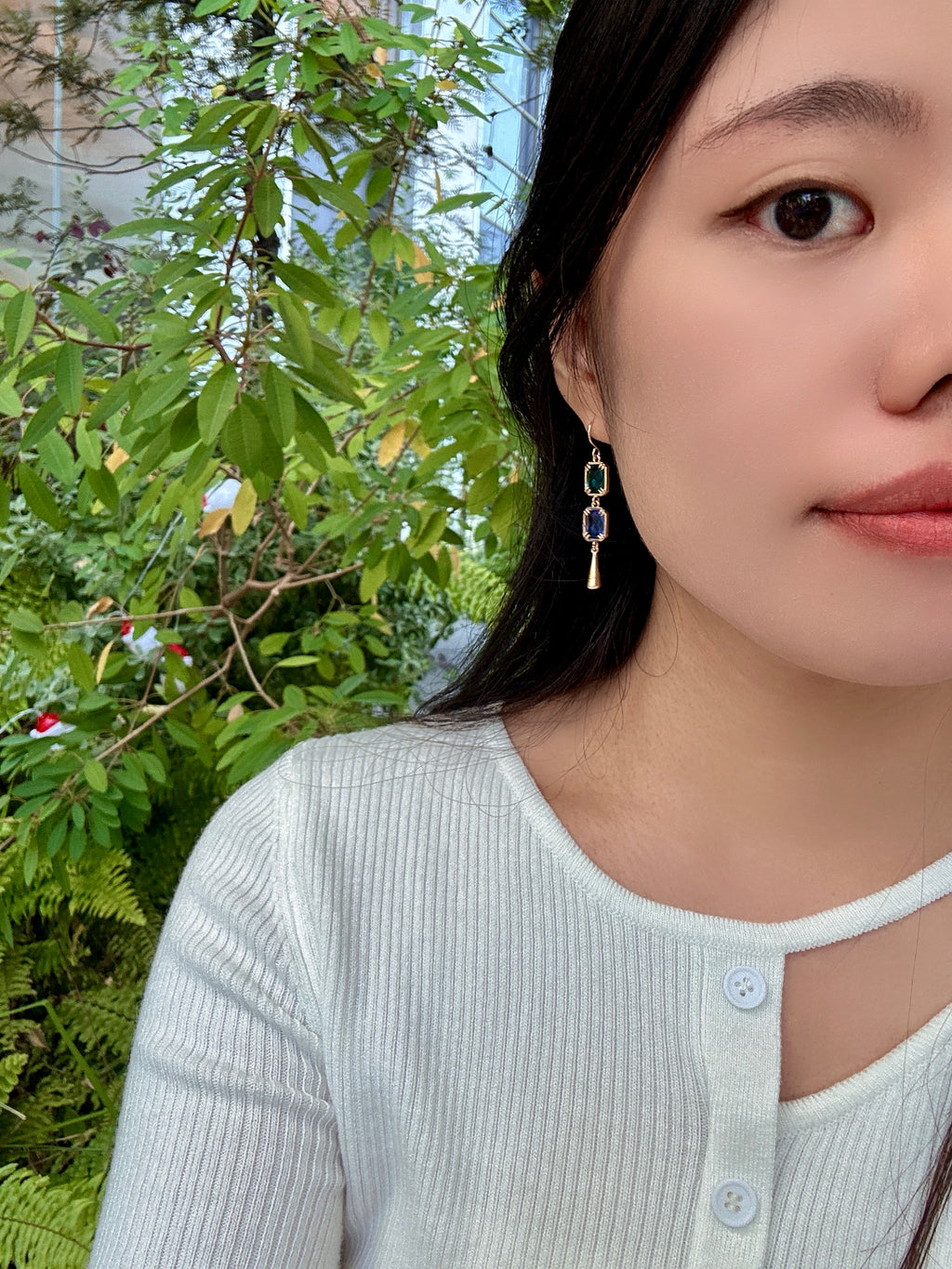 夢境碧藍水滴耳環