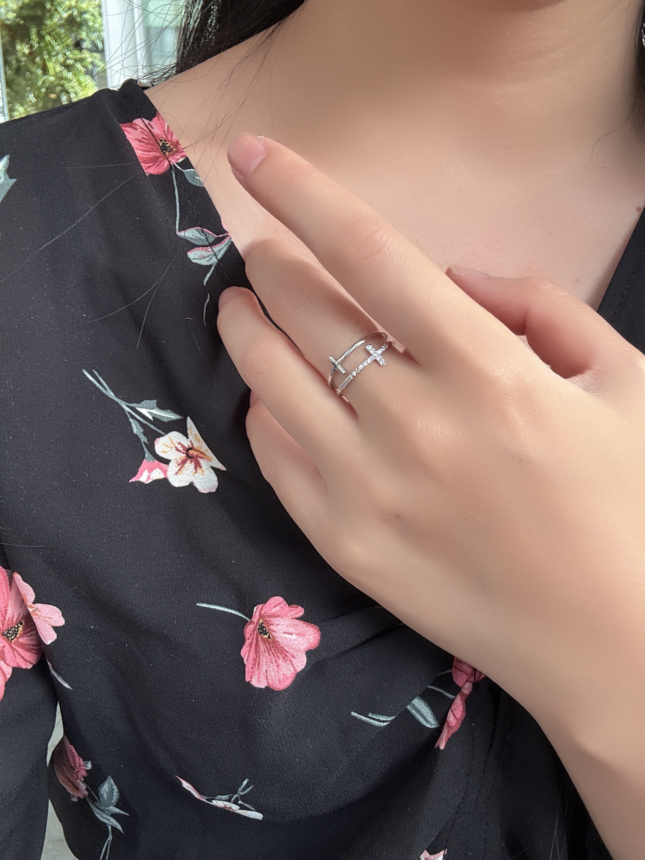 蒙卡雙十字戒指（開口戒）