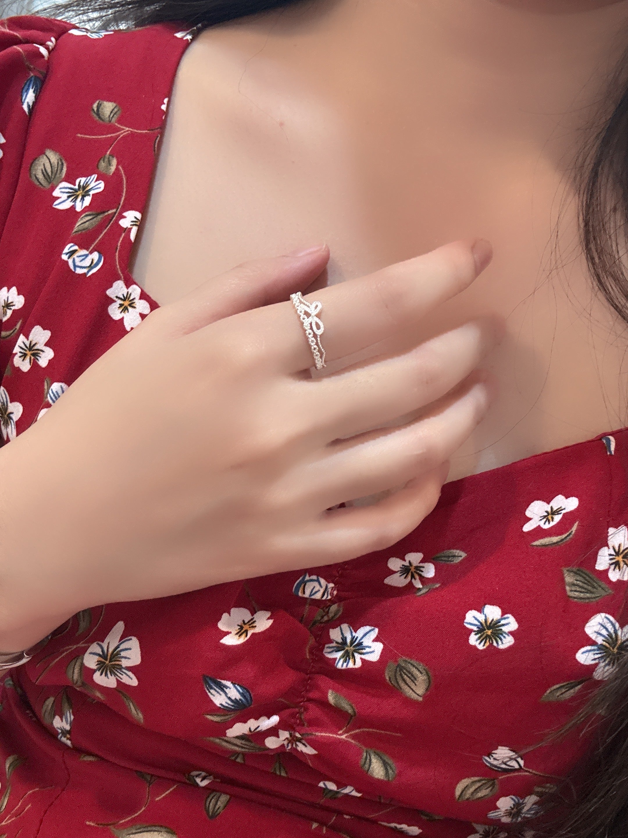 蘿絲蝴蝶結戒指（開口戒）