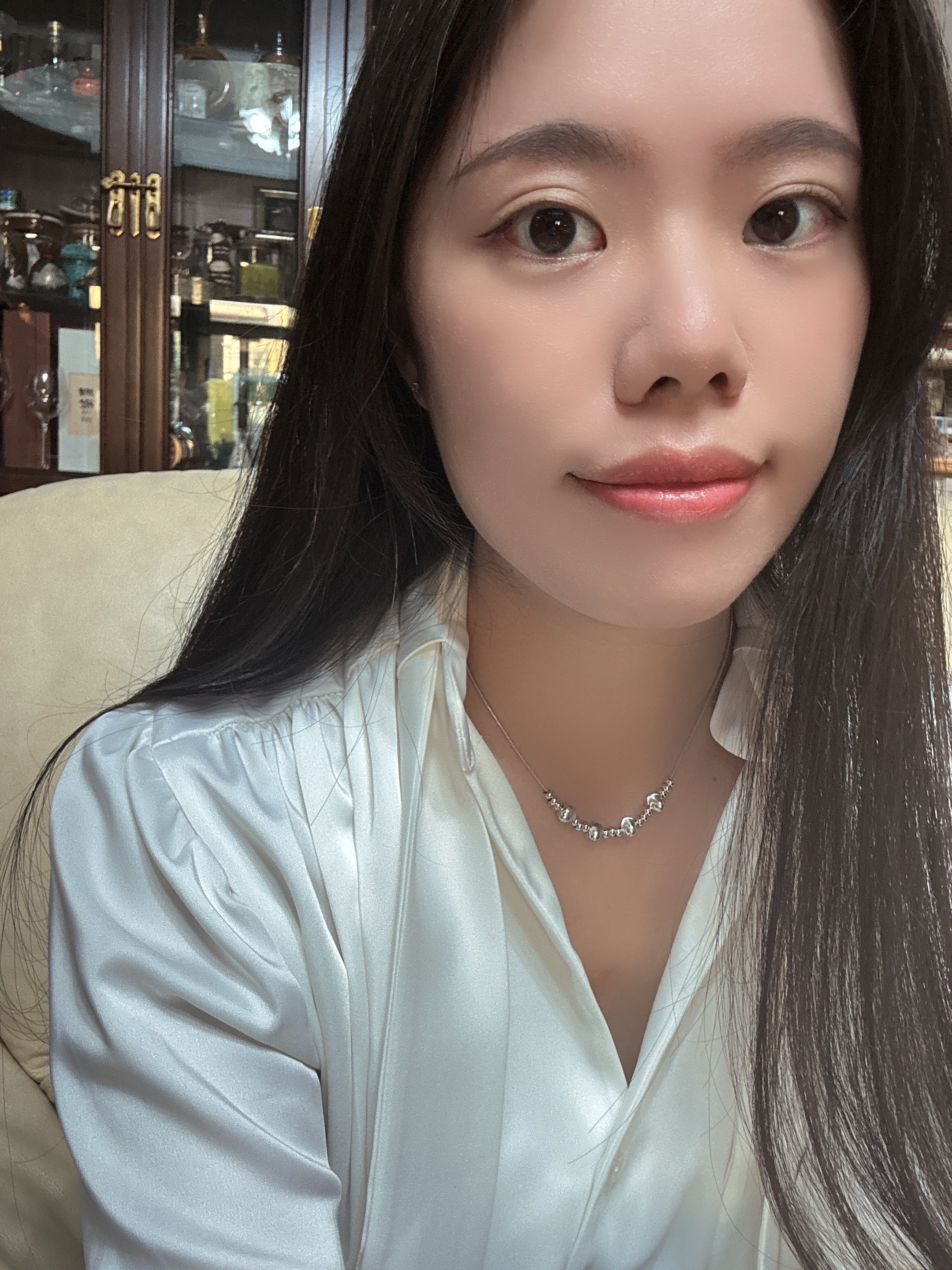 拉絲金屬球項鍊