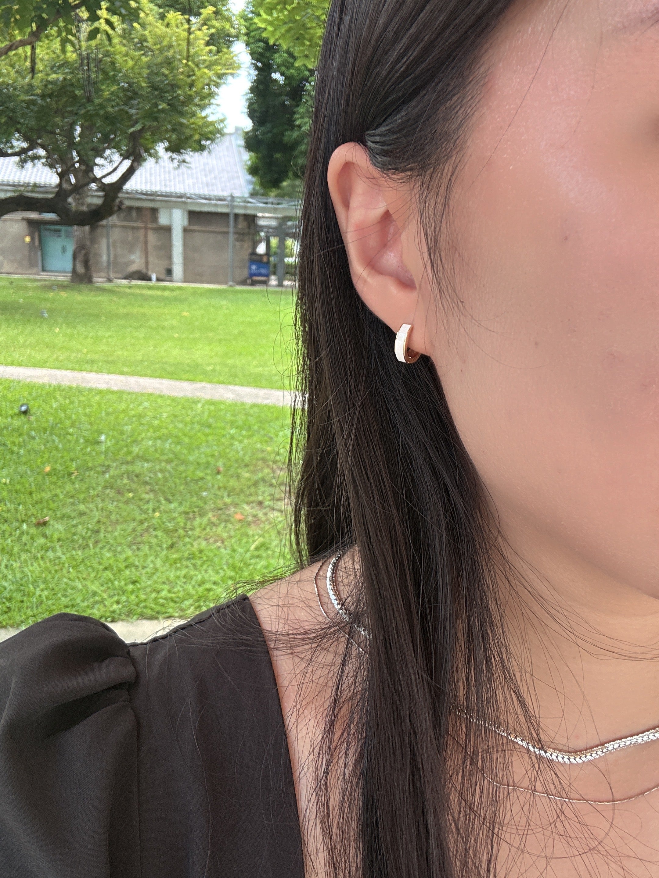 法式復古白色滴釉耳扣