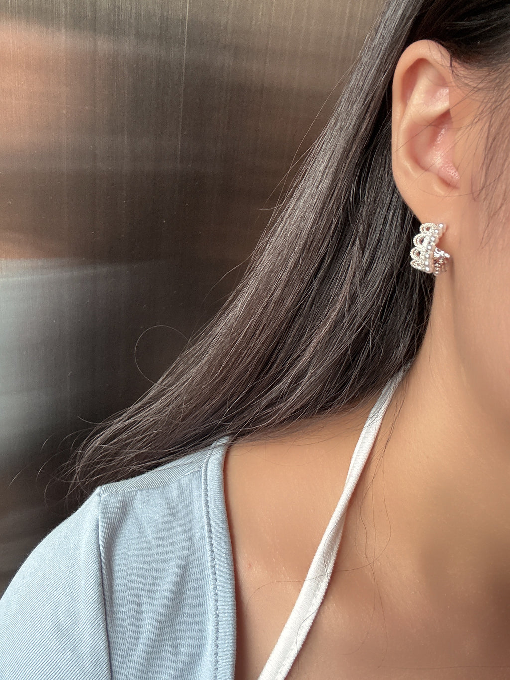 約瑟芬蕾絲花耳環