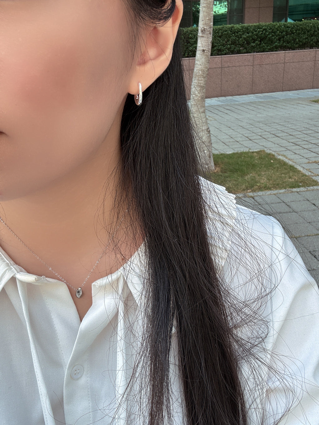 Daily Flow 銀色耳圈