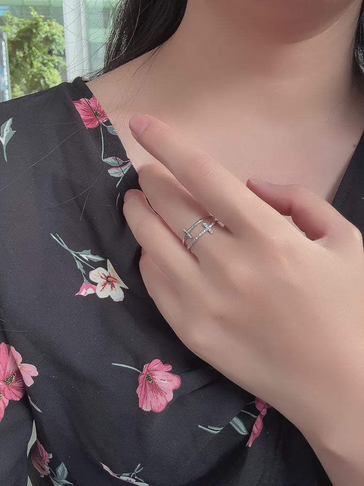 蒙卡雙十字戒指（開口戒）