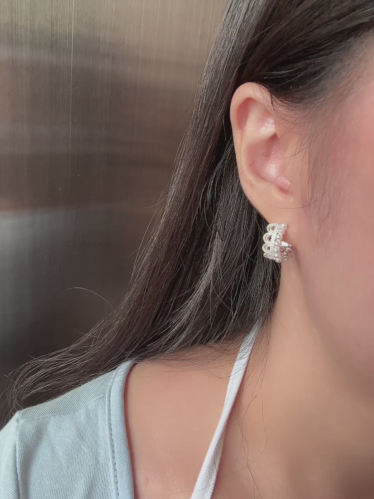 約瑟芬蕾絲花耳環