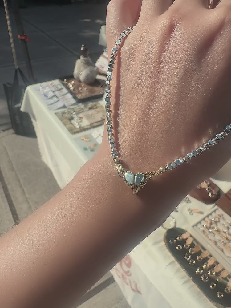 磁吸愛心小碎銀項鏈