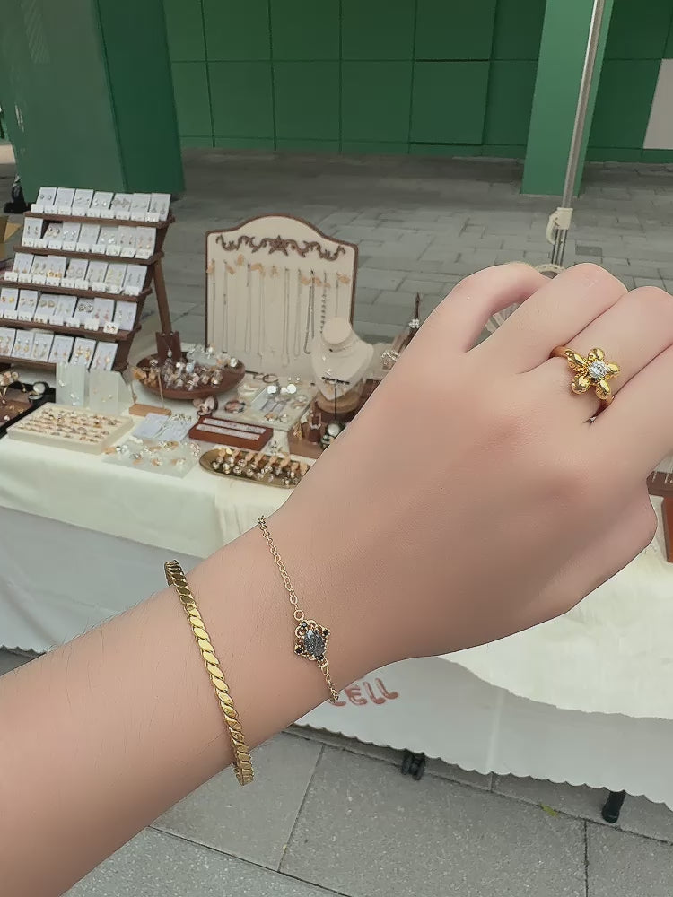 灰藍水晶仙女風手鍊