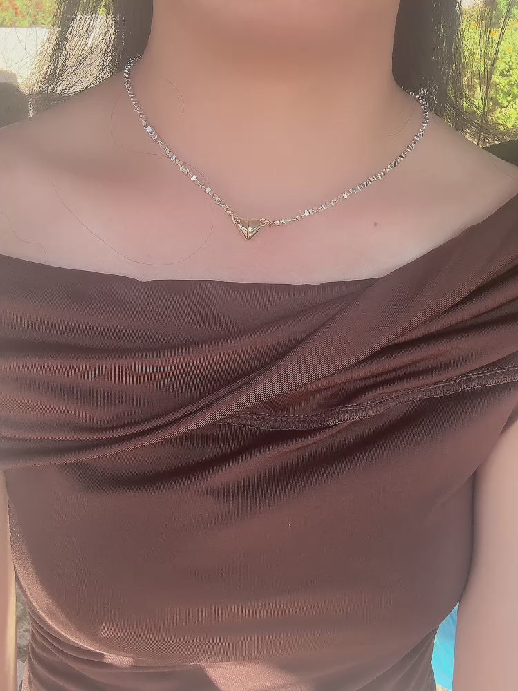 磁吸愛心小碎銀項鏈