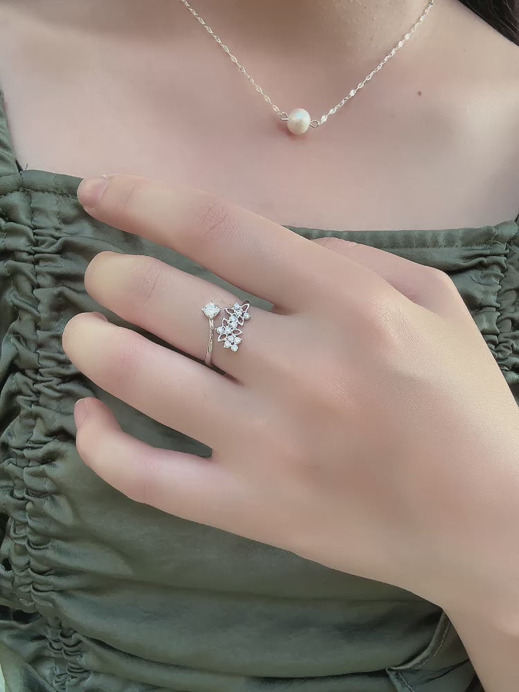 雪花紛飛戒指（戒圍可微調）