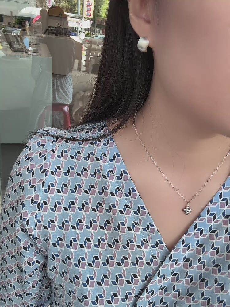 極簡風霧銀耳環