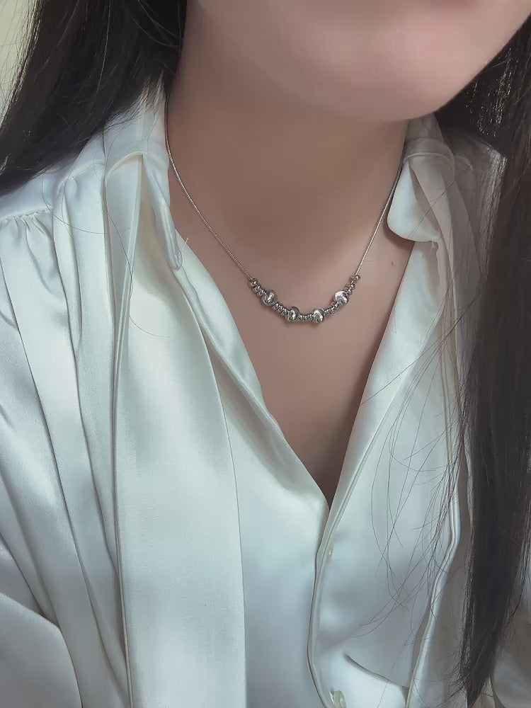 拉絲金屬球項鍊