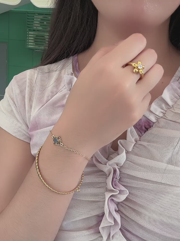 灰藍水晶仙女風手鍊