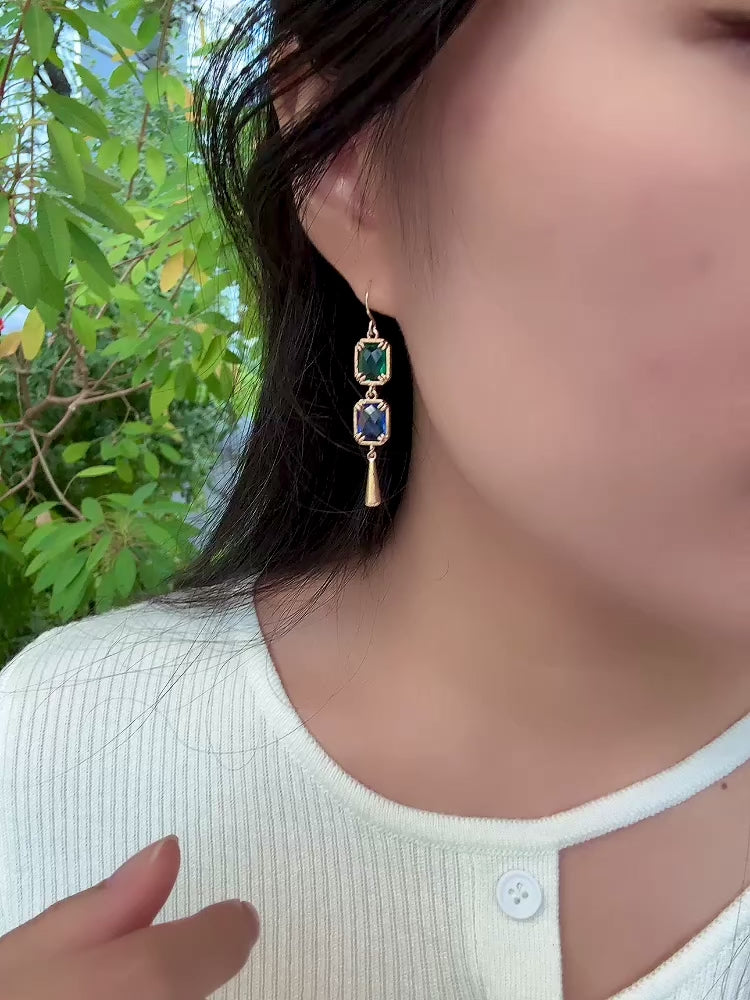 夢境碧藍水滴耳環