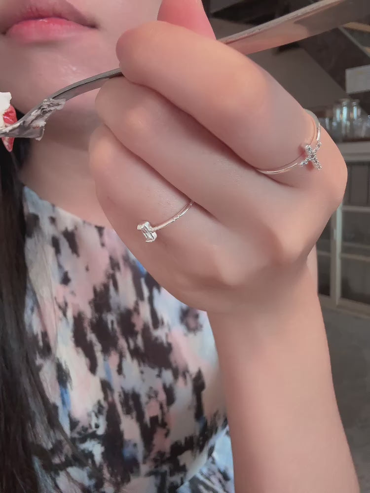簡約十字架戒指（開口戒）